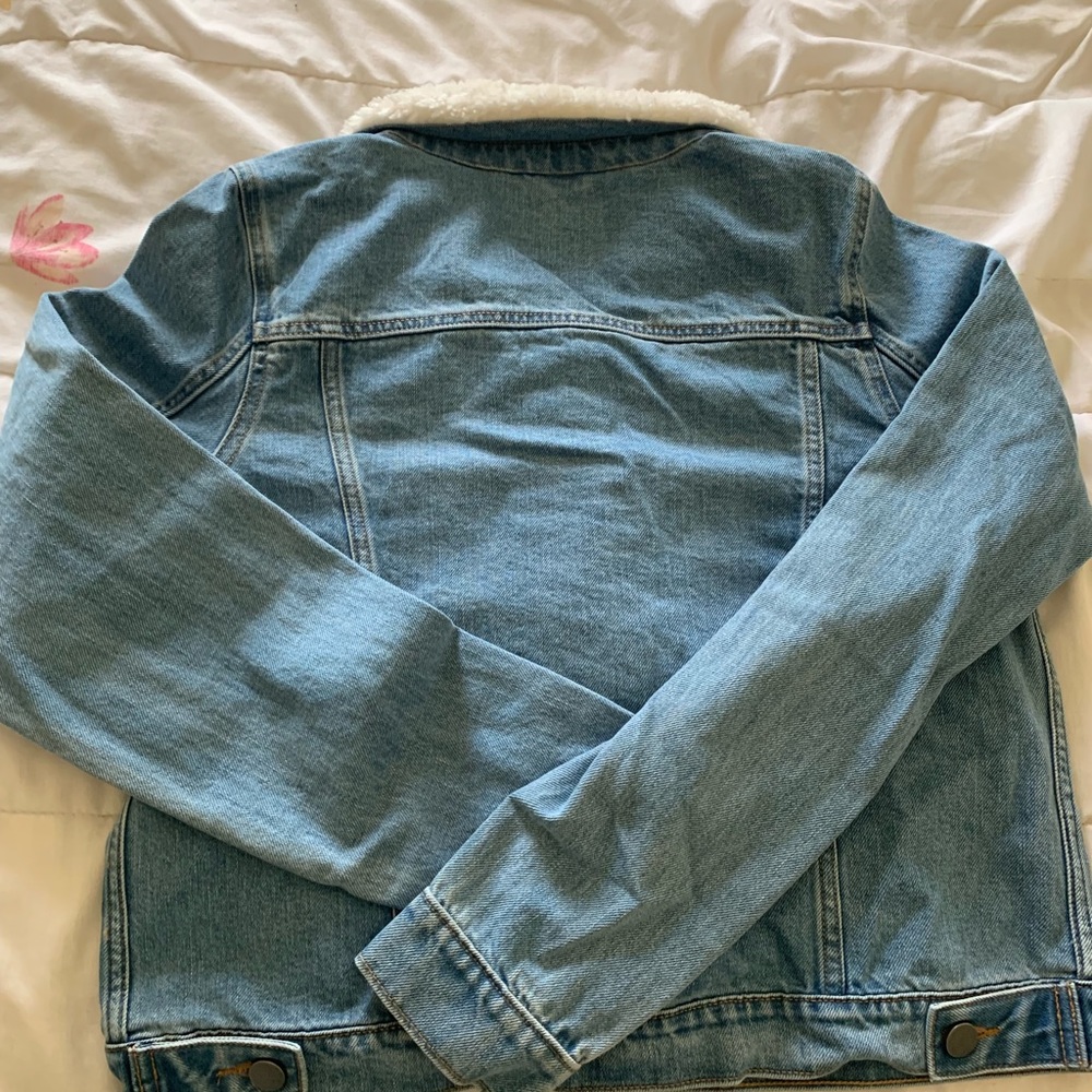 Denim Jacket with Fleece Collar